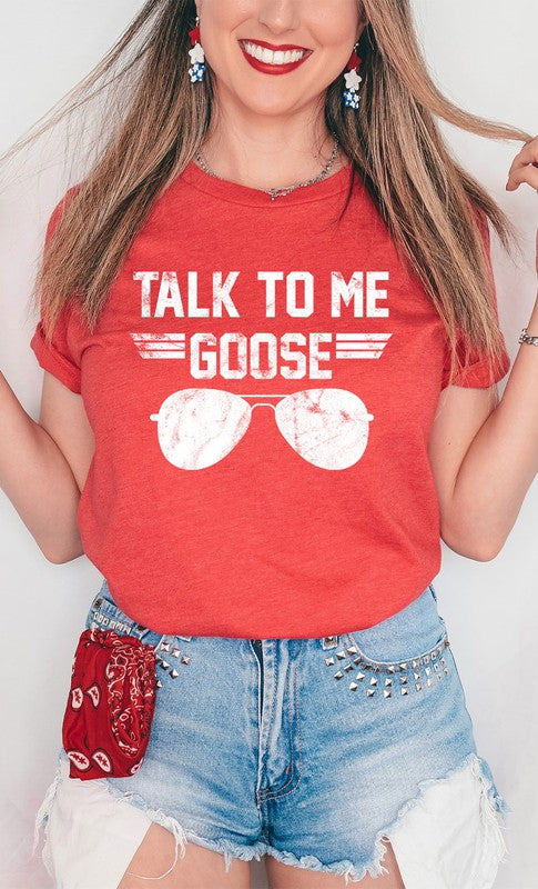 Talk to Me Goose White Ink Graphic Tee - Curvy