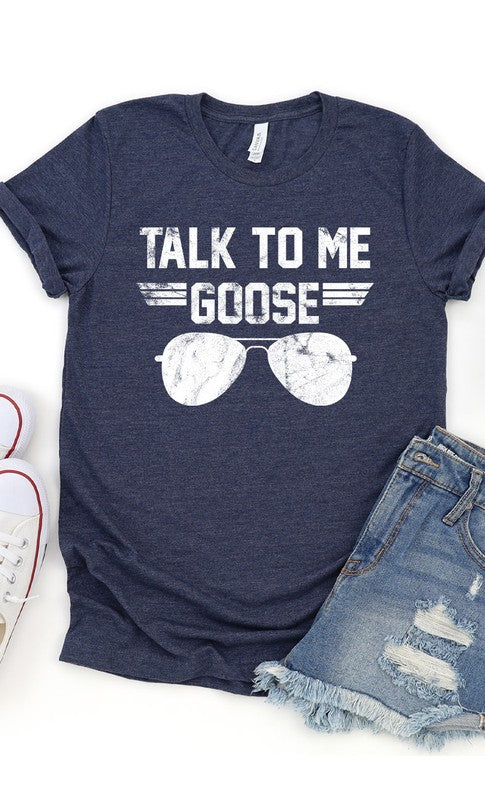 Talk to Me Goose White Ink Graphic Tee - Curvy