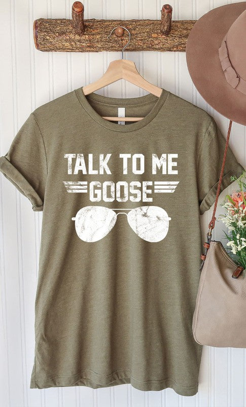 Talk to Me Goose White Ink Graphic Tee - Curvy