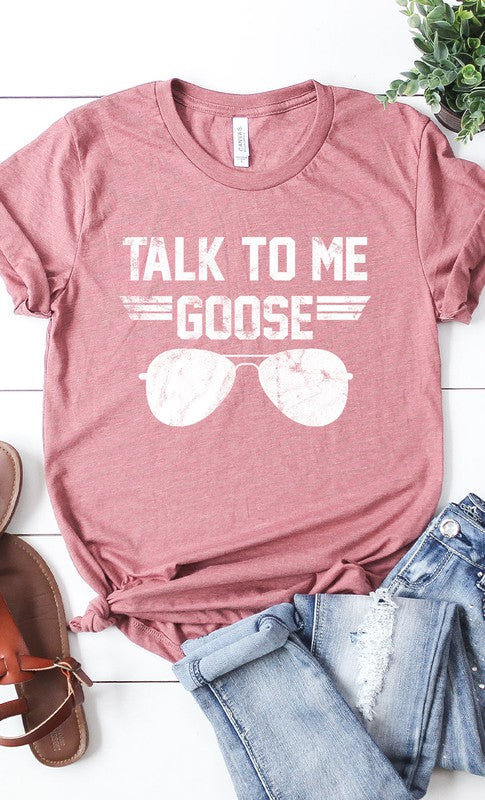 Talk to Me Goose White Ink Graphic Tee - Curvy