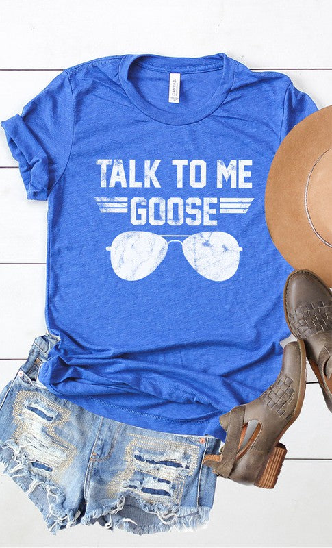 Talk to Me Goose White Ink Graphic Tee - Curvy