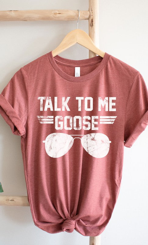 Talk to Me Goose White Ink Graphic Tee - Curvy