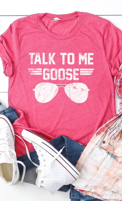 Talk to Me Goose White Ink Graphic Tee - Curvy