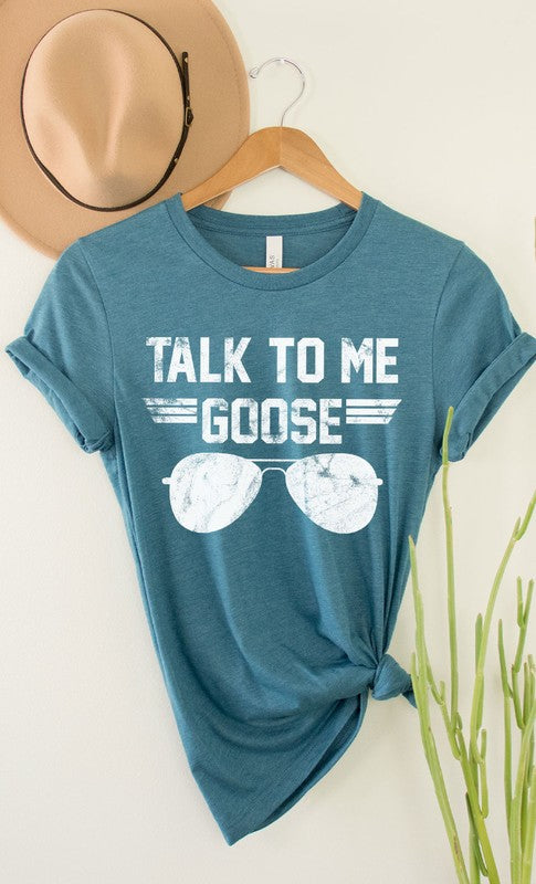 Talk to Me Goose White Ink Graphic Tee - Curvy