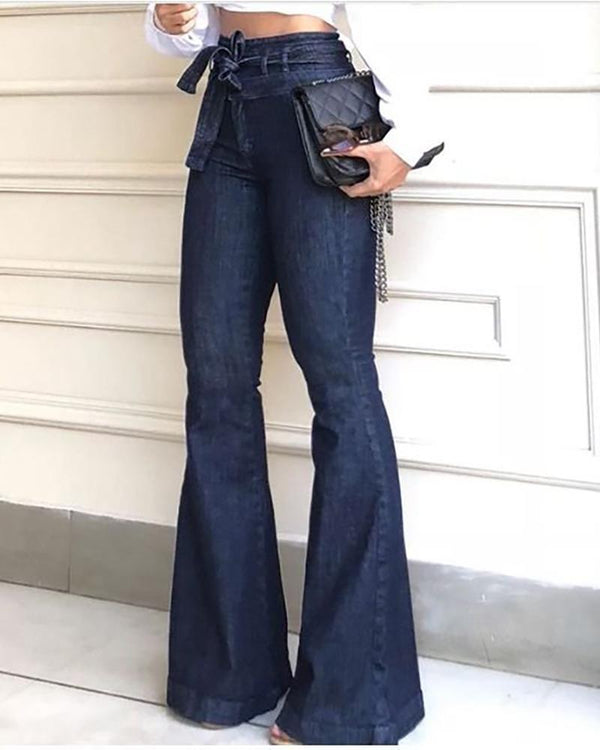 High Waist Bell-Bottom Jeans