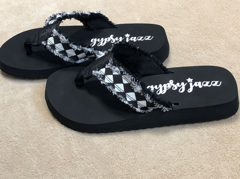 Gypsy Jazz Black & White Checkered Sandals