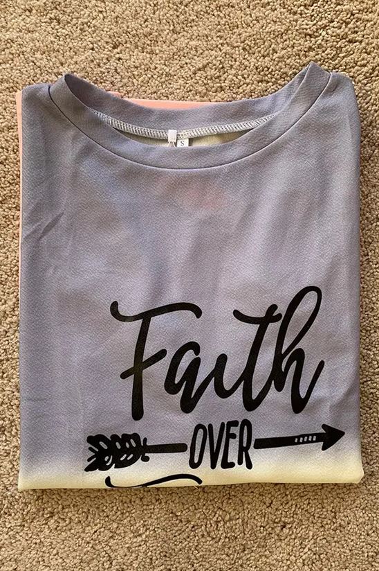 Faith Over Fear Multi-Color Sleeve Top