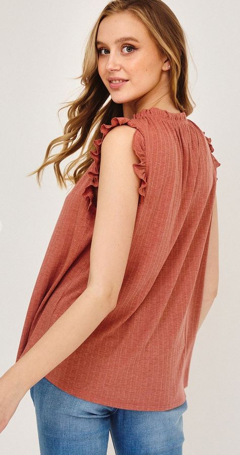 Solid Shirring Neck Top